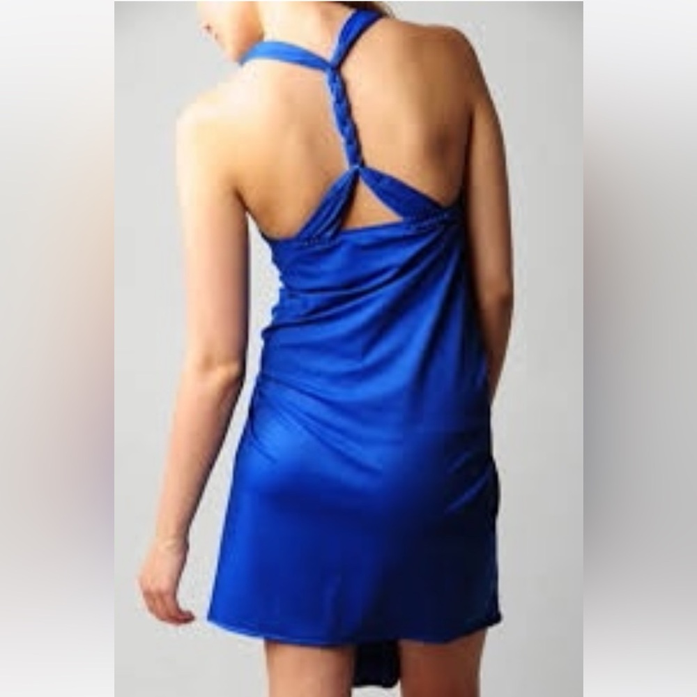 Black Halo Cobalt Blue Draped Halter Top Large NWT - Picture 8 of 9